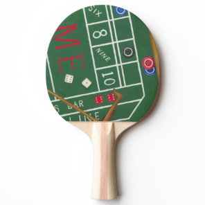 Casino Craps Table with Chips and Dice Ping-Pong Paddle