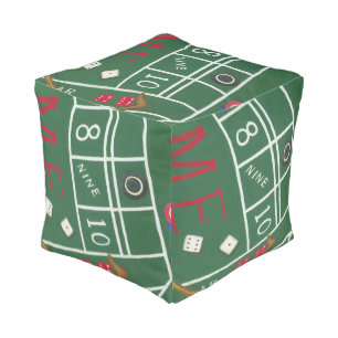 Casino Craps Table with Chips and Dice Pouf