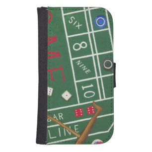 Casino Craps Table with Chips and Dice Phone Wallet