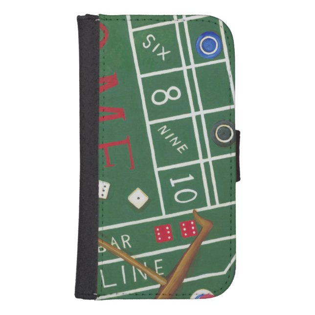 Casino Craps Table with Chips and Dice Samsung Galaxy Wallet Case (Front)