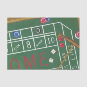 Casino Craps Table with Chips and Dice Tissue Paper