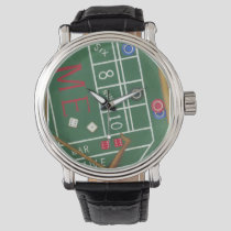Casino Craps Table with Chips and Dice Watch