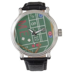 Casino Craps Table with Chips and Dice Watch