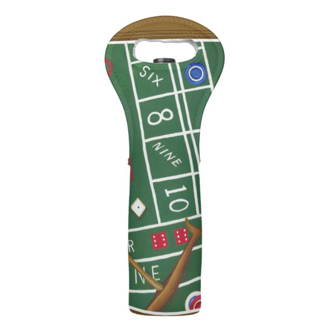 Casino Craps Table with Chips and Dice Wine Bag (Back)