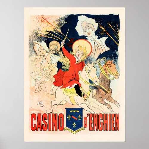 CASINO D ENGHIEN by Jules Cheret Vintage Paris Poster