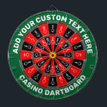 Casino Dartboard with Custom Text<br><div class="desc">Green red and black Casino Dartboard with two custom text areas.</div>