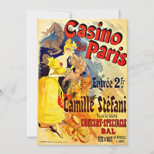 Casino de Paris by Jules Cheret vintage poster Card