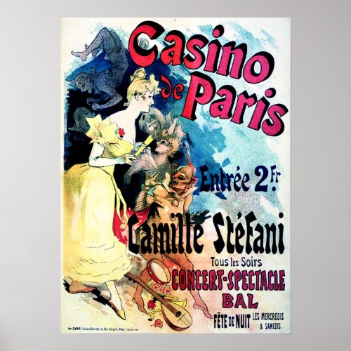 CASINO DE PARIS Camille Stefani Vintage French Poster