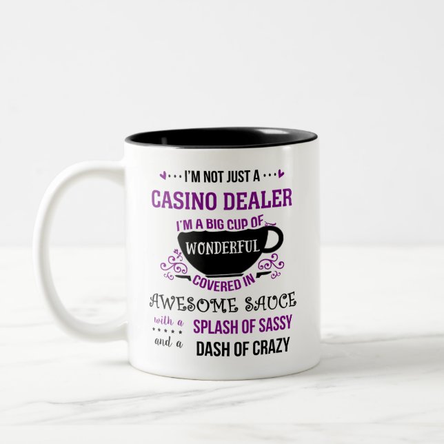 Casino Dealer Wonderful Awesome Sassy  Two-Tone Coffee Mug (Left)