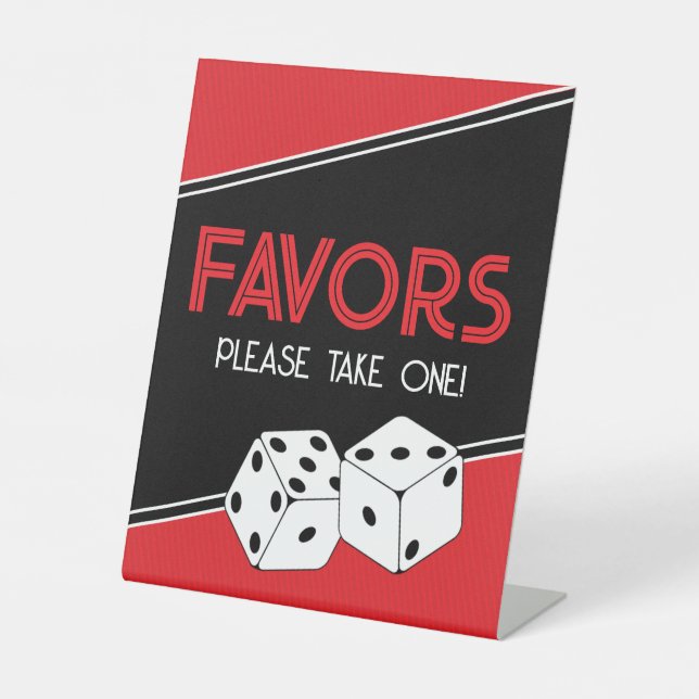 Casino Dice Party Favor Sign (Front)