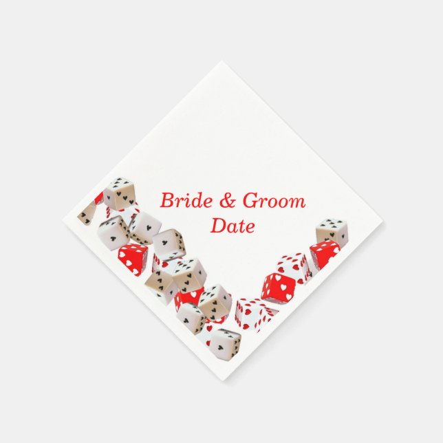 Casino Dice Wedding Paper Napkins (Corner)