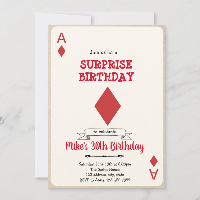 Casino gamble card invitation (Front)