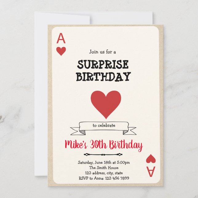 Casino gamble card invitation (Front)