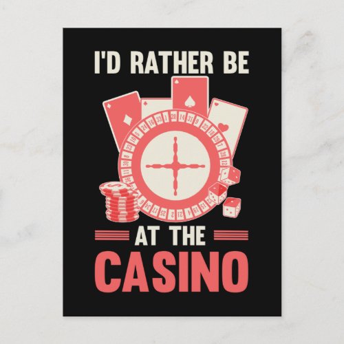 Casino Gambler Funny Poker Roulette lover Postcard