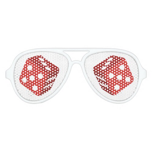 Casino Gambling Craps Red Dice Aviator Sunglasses