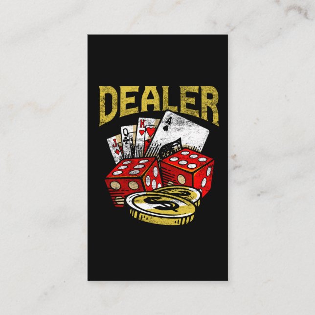 Casino Gambling Dealer Texas Holdem Poker Business Card (Front)