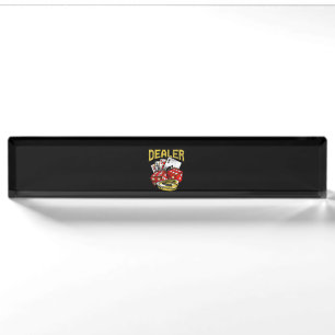 Casino Gambling Dealer Texas Holdem Poker Desk Name Plate