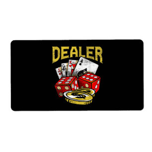 Casino Gambling Dealer Texas Holdem Poker Label