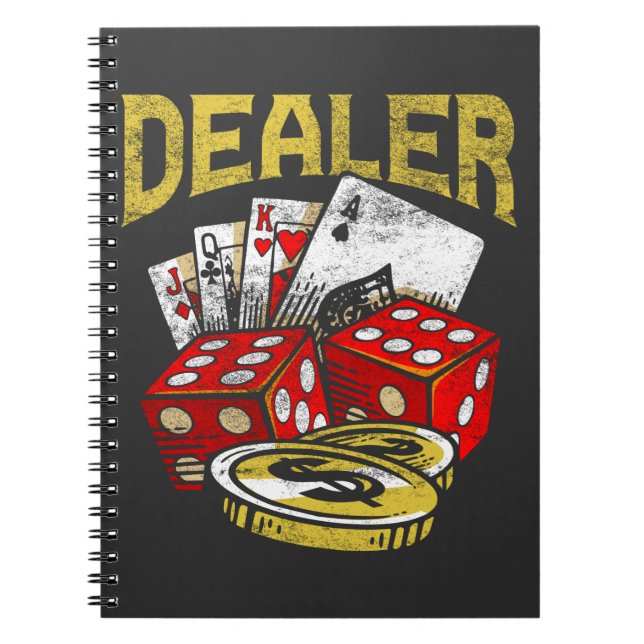 Casino Gambling Dealer Texas Holdem Poker Notebook (Front)