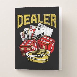 Casino Gambling Dealer Texas Holdem Poker Pocket Folder