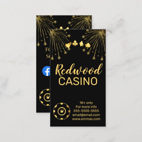 casino gambling hotel event party planner business card