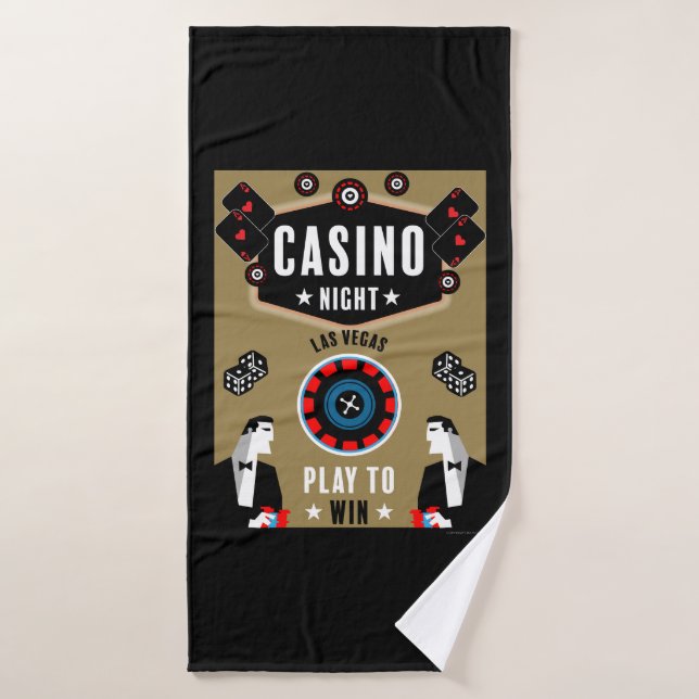 Casino Gambling Poker Roulette  Bath Towel (Bath Towel)