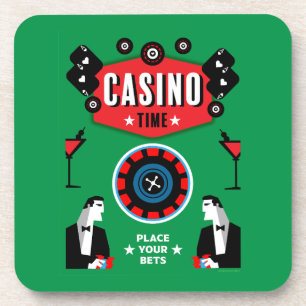 Casino Gambling Poker Roulette Beverage Coaster