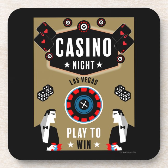 Casino Gambling Poker Roulette  Beverage Coaster (Front)