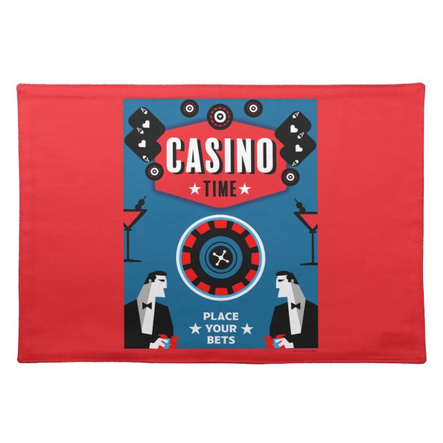 Casino Gambling Poker Roulette  Cloth Placemat (Front)