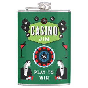 Casino Gambling Poker Roulette Flask