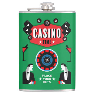 Casino Gambling Poker Roulette Flask