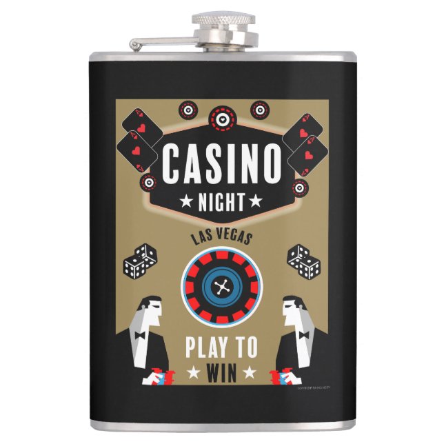 Casino Gambling Poker Roulette  Flask (Front)