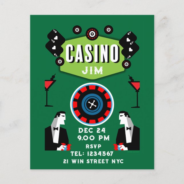 Casino Gambling Poker Roulette  Flyer (Front)