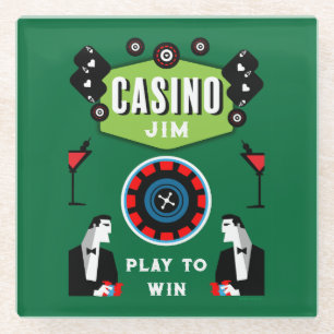 Casino Gambling Poker Roulette Glass Coaster