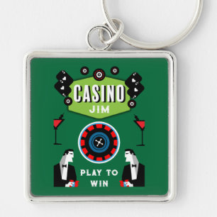 Casino Gambling Poker Roulette Keychain