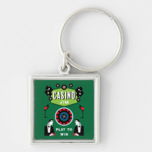 Casino Gambling Poker Roulette Keychain