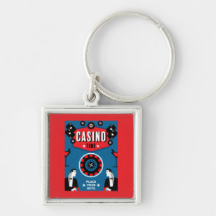 Casino Gambling Poker Roulette Keychain