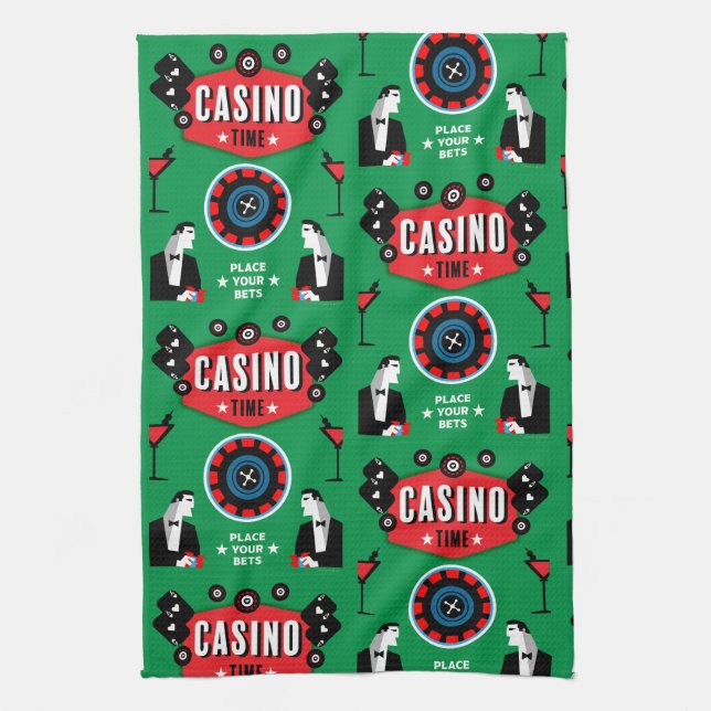 Casino Gambling Poker Roulette  Kitchen Towel (Vertical)