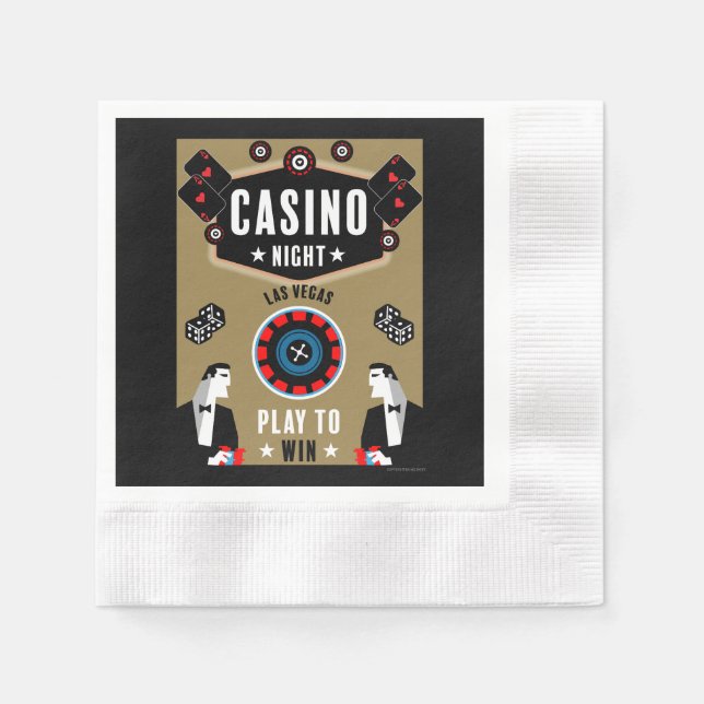 Casino Gambling Poker Roulette  Napkins (Front)
