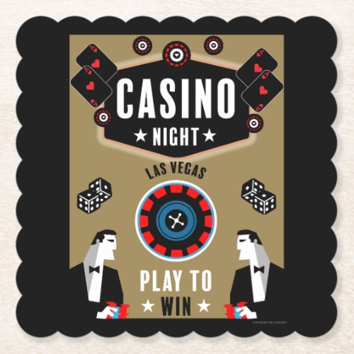 Casino Gambling Poker Roulette  Paper Coaster