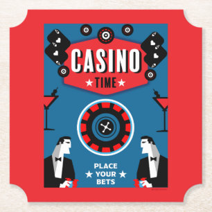 Casino Gambling Poker Roulette Paper Coaster