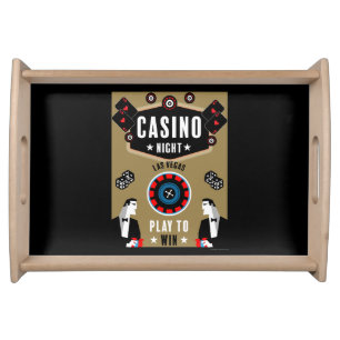 Casino Gambling Poker Roulette Serving Tray
