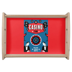 Casino Gambling Poker Roulette Serving Tray