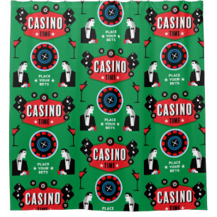Casino Gambling Poker Roulette Shower Curtain