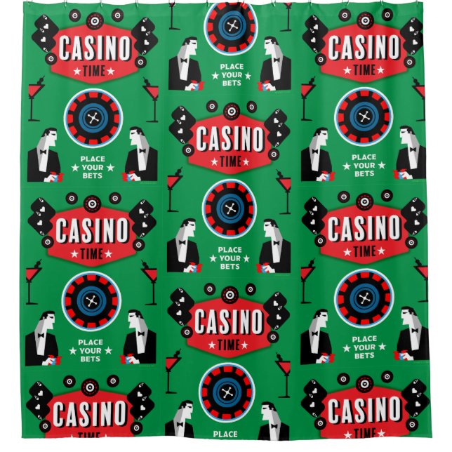 Casino Gambling Poker Roulette  Shower Curtain (Front)