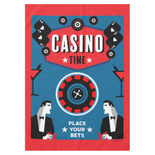 Casino Gambling Poker Roulette Tablecloth
