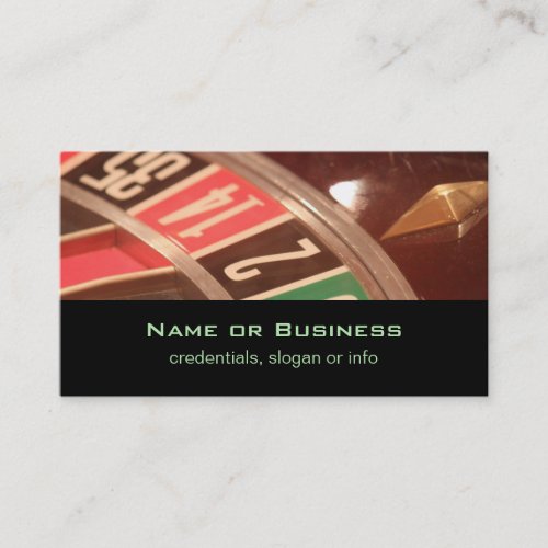 Casino Gambling Roulette Wheel Vintage Retro Style Business Card