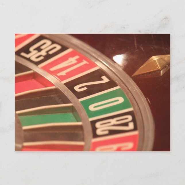 Casino Gambling Roulette Wheel Vintage Retro Style Postcard (Front)