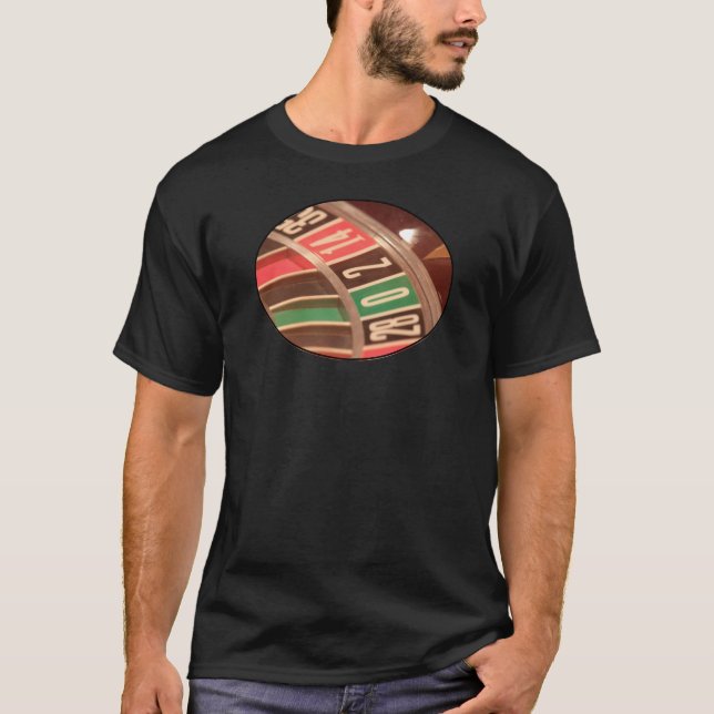 Casino Gambling Roulette Wheel Vintage Retro Style T-Shirt (Front)