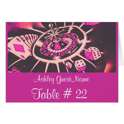Casino Gambling Theme Table Number Guest Name tent